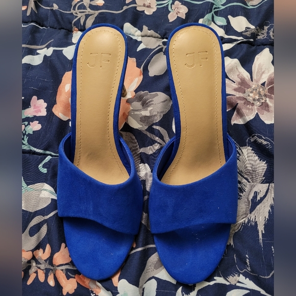 Justfab Maddie Slip On Blue Dress Sandals Size 7.5 - Picture 3 of 7